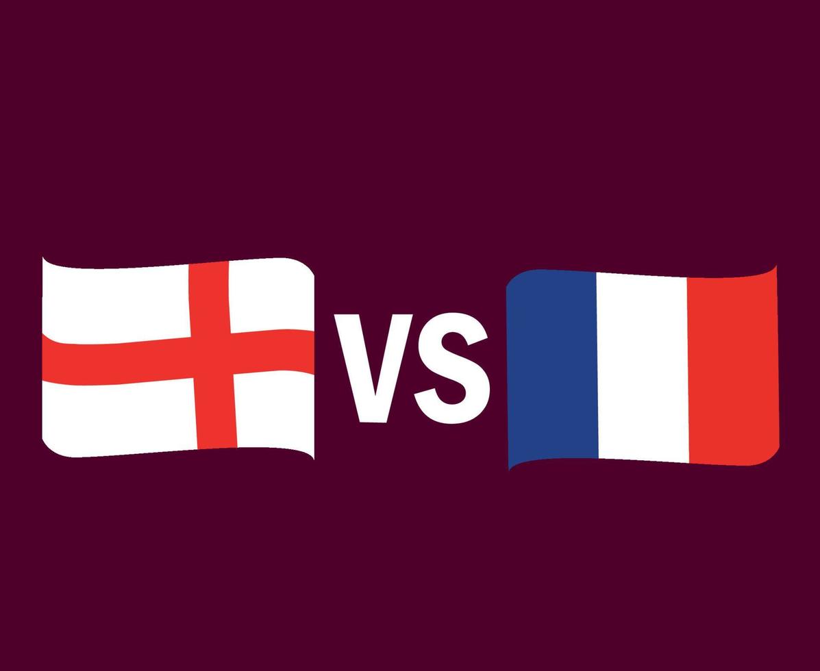 England och Frankrike flagga band symbol design Europa fotboll slutlig vektor europeisk länder fotboll lag illustration
