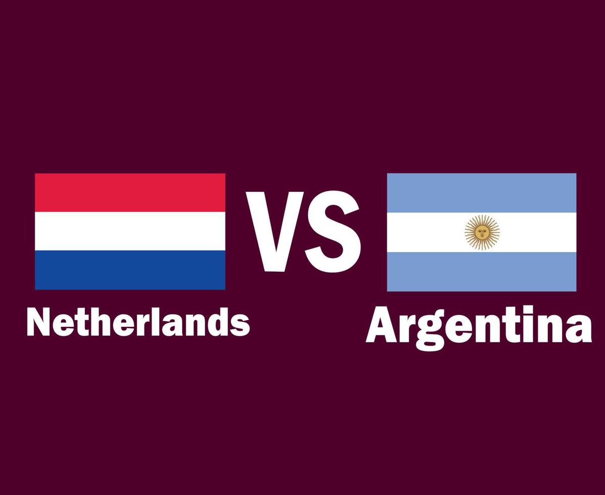 nederländerna och argentina flagga emblem med namn symbol design latin Amerika och Europa fotboll slutlig vektor latin amerikan och europeisk länder fotboll lag illustration