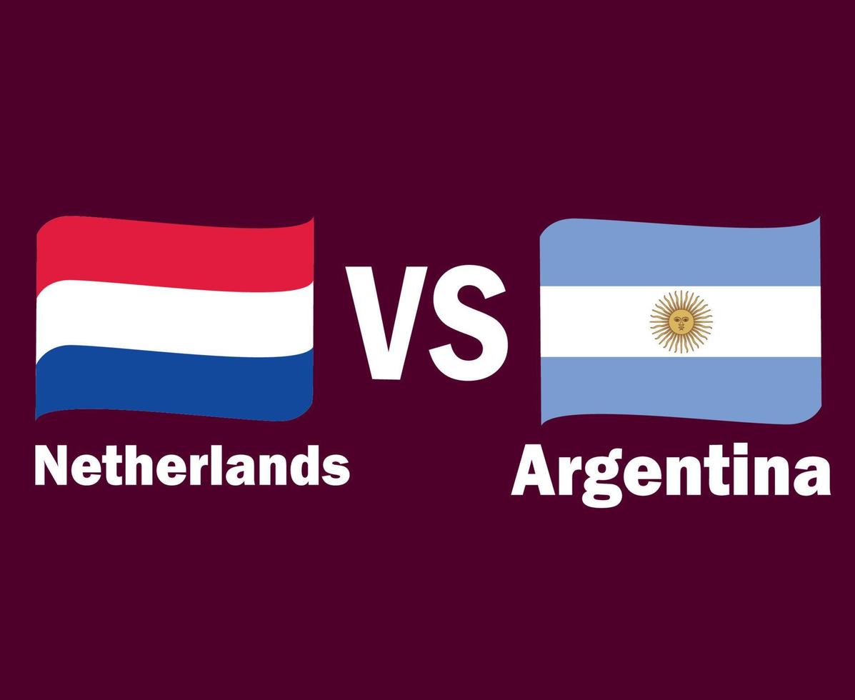 nederländerna och argentina flagga band med namn symbol design latin Amerika och Europa fotboll slutlig vektor latin amerikan och europeisk länder fotboll lag illustration