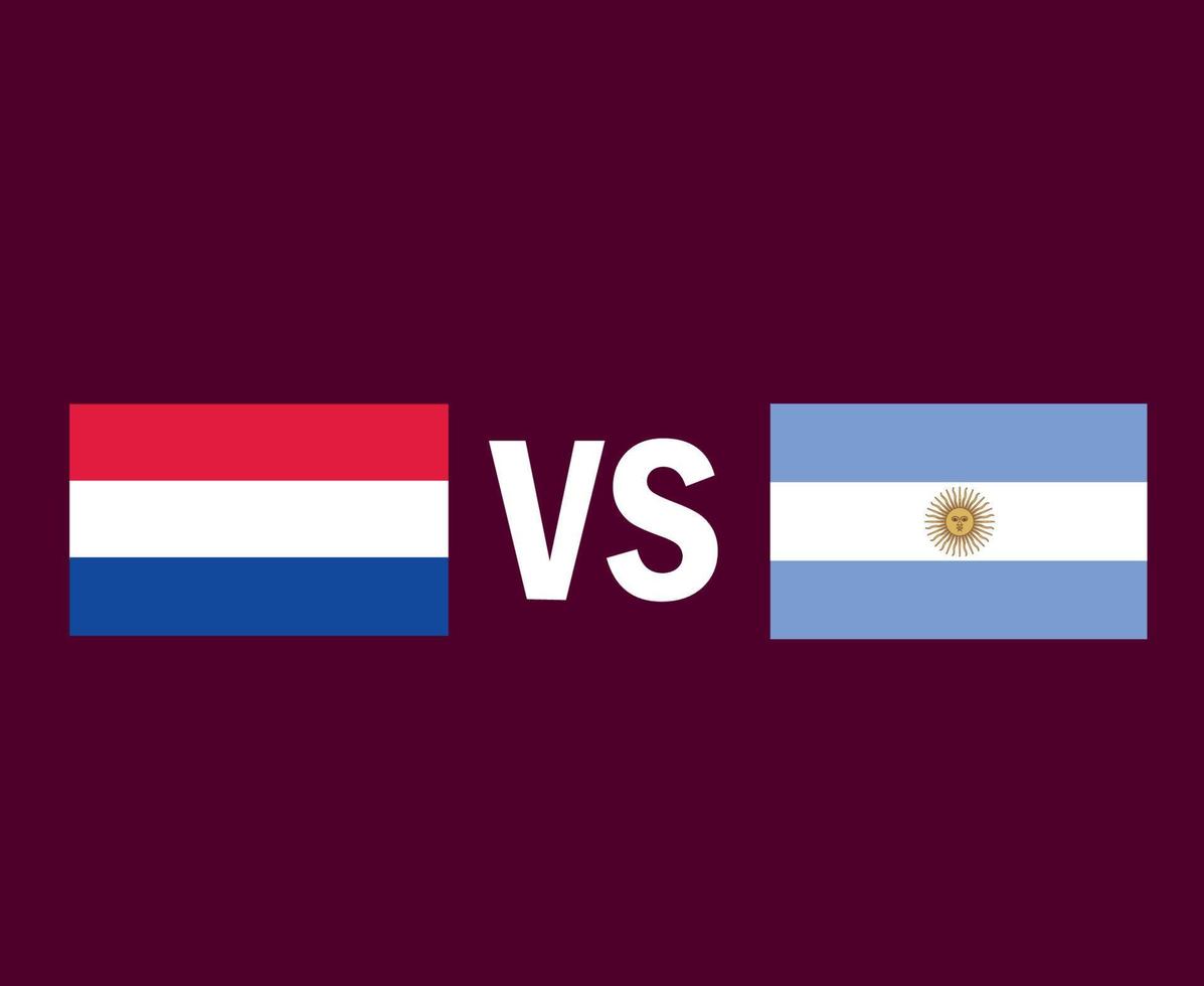 niederlande und argentinien flagge emblem symbol design lateinamerika und europa fußball finale vektor lateinamerikanische und europäische länder fußballmannschaften illustration