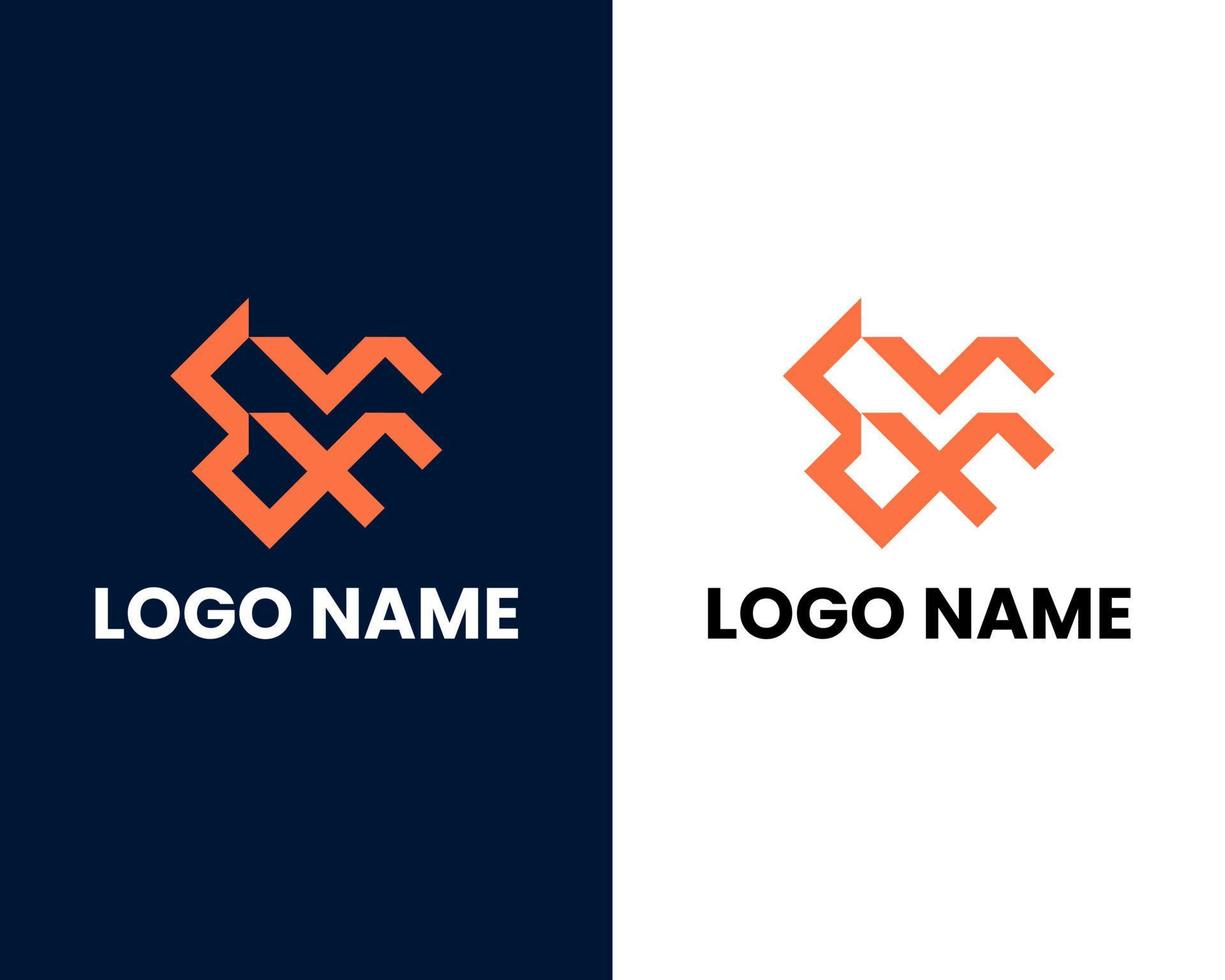 brev e och x och v modern företag logotyp design mall vektor
