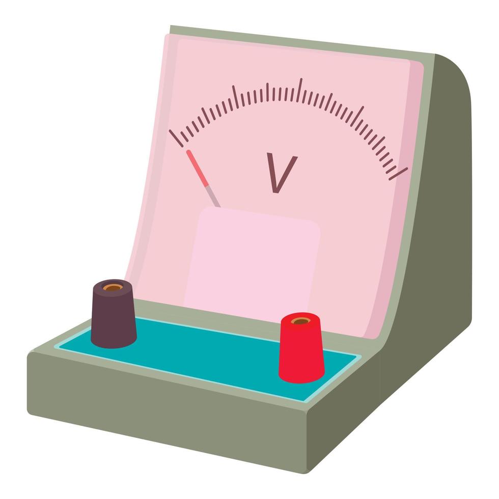 voltmeter ikon, tecknad serie stil vektor