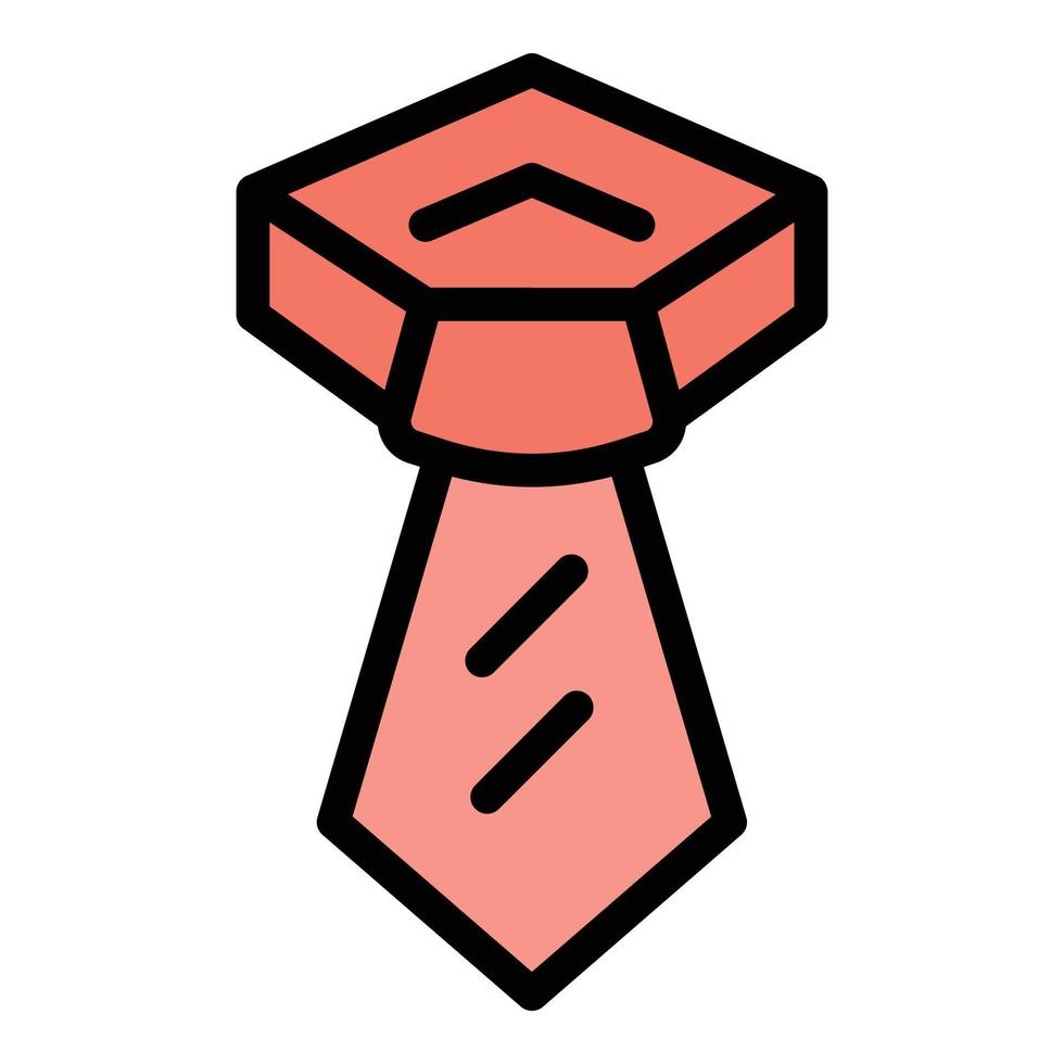Arbeiter Krawatte Symbol Farbe Umriss Vektor