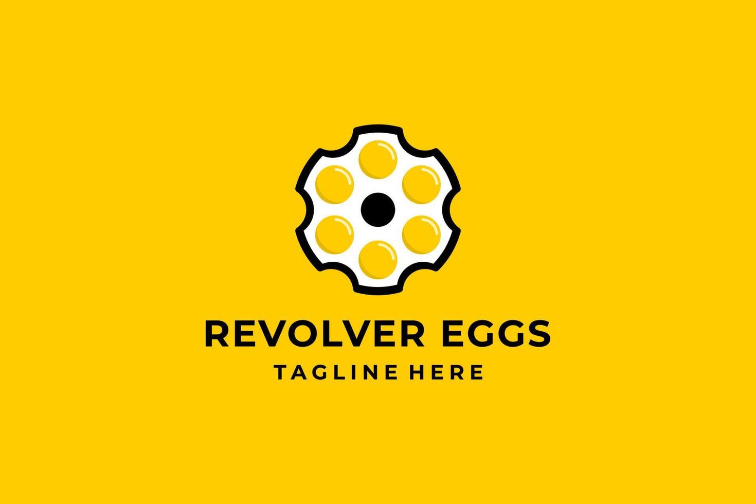 gul ägg revolver logotyp vektor