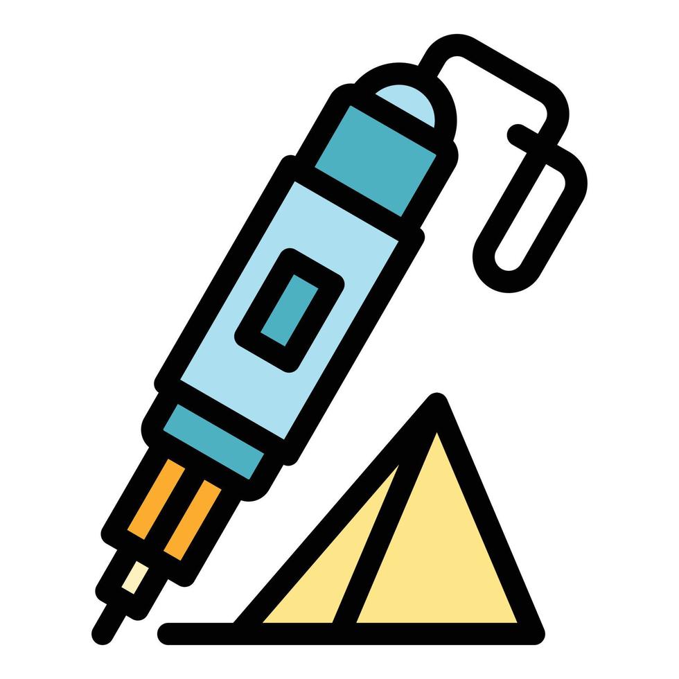 3d modellering penna ikon Färg översikt vektor