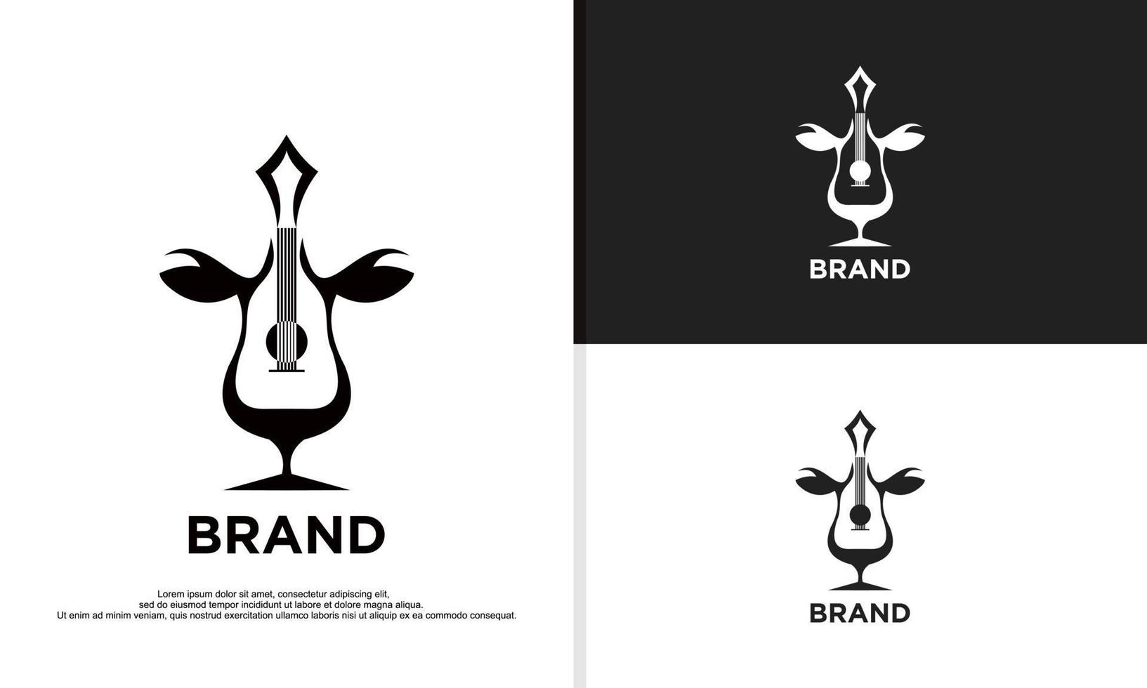 logotyp illustration vektor grafisk av lejon huvud kombinerad med cello