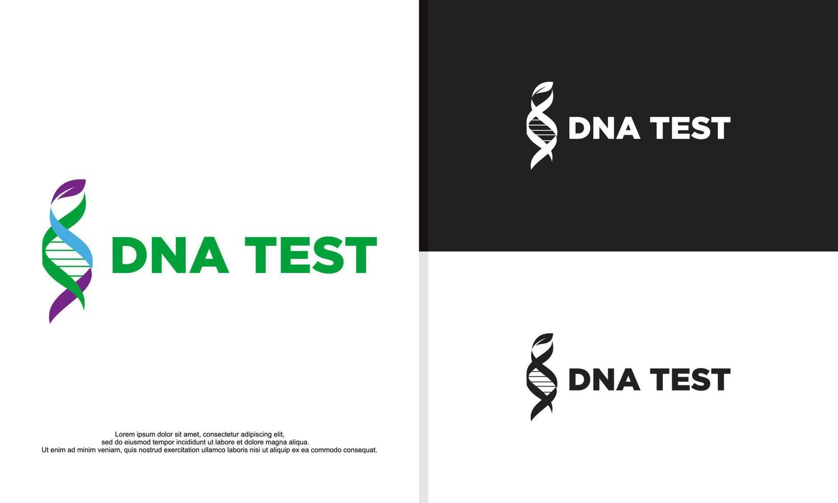 Logoillustration Vektorgrafik des DNA-Symbols kombiniert mit Blatt. vektor