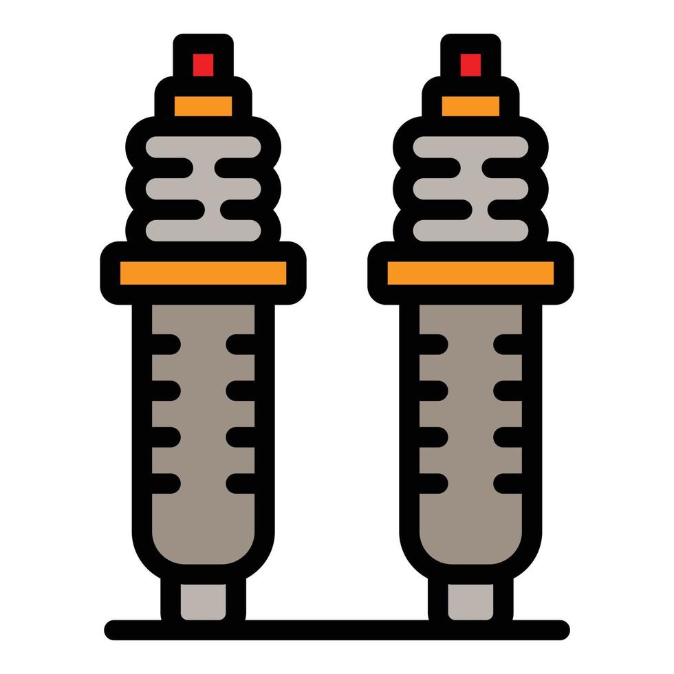 Auto Stoßdämpfer Symbol Farbe Umriss Vektor