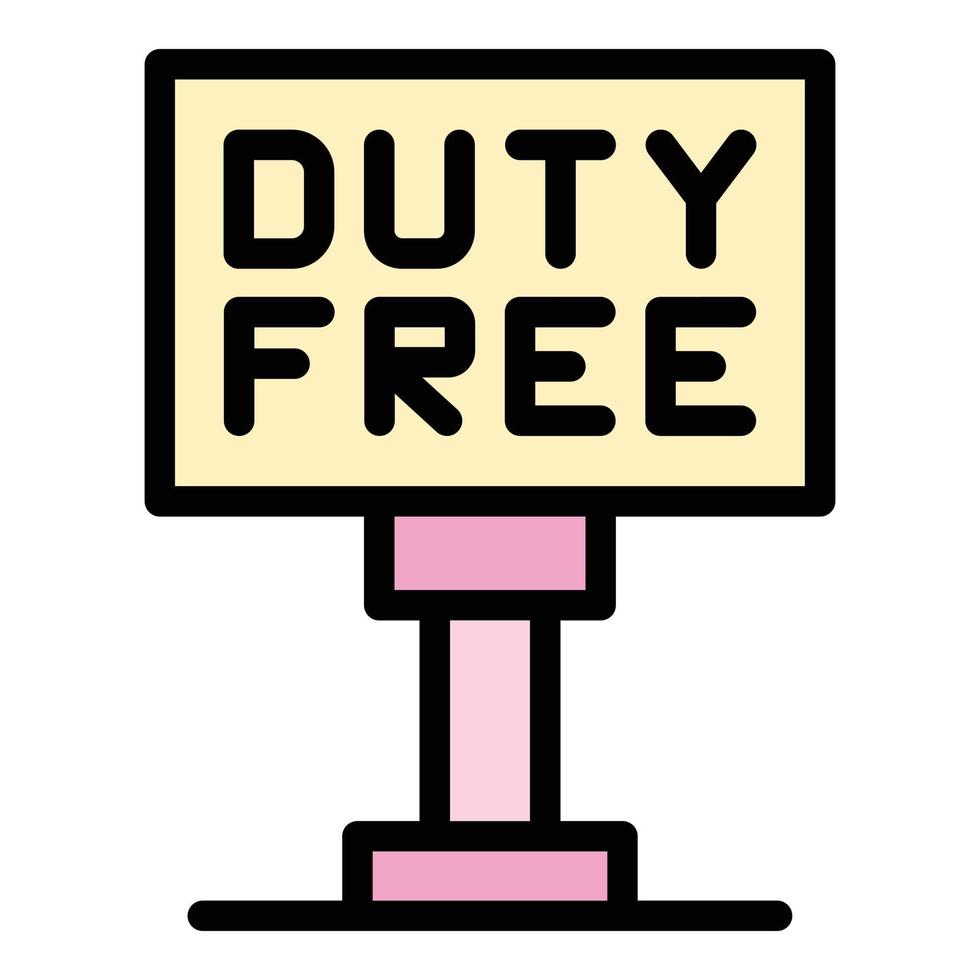 Duty Free Board Symbol Farbe Umriss Vektor