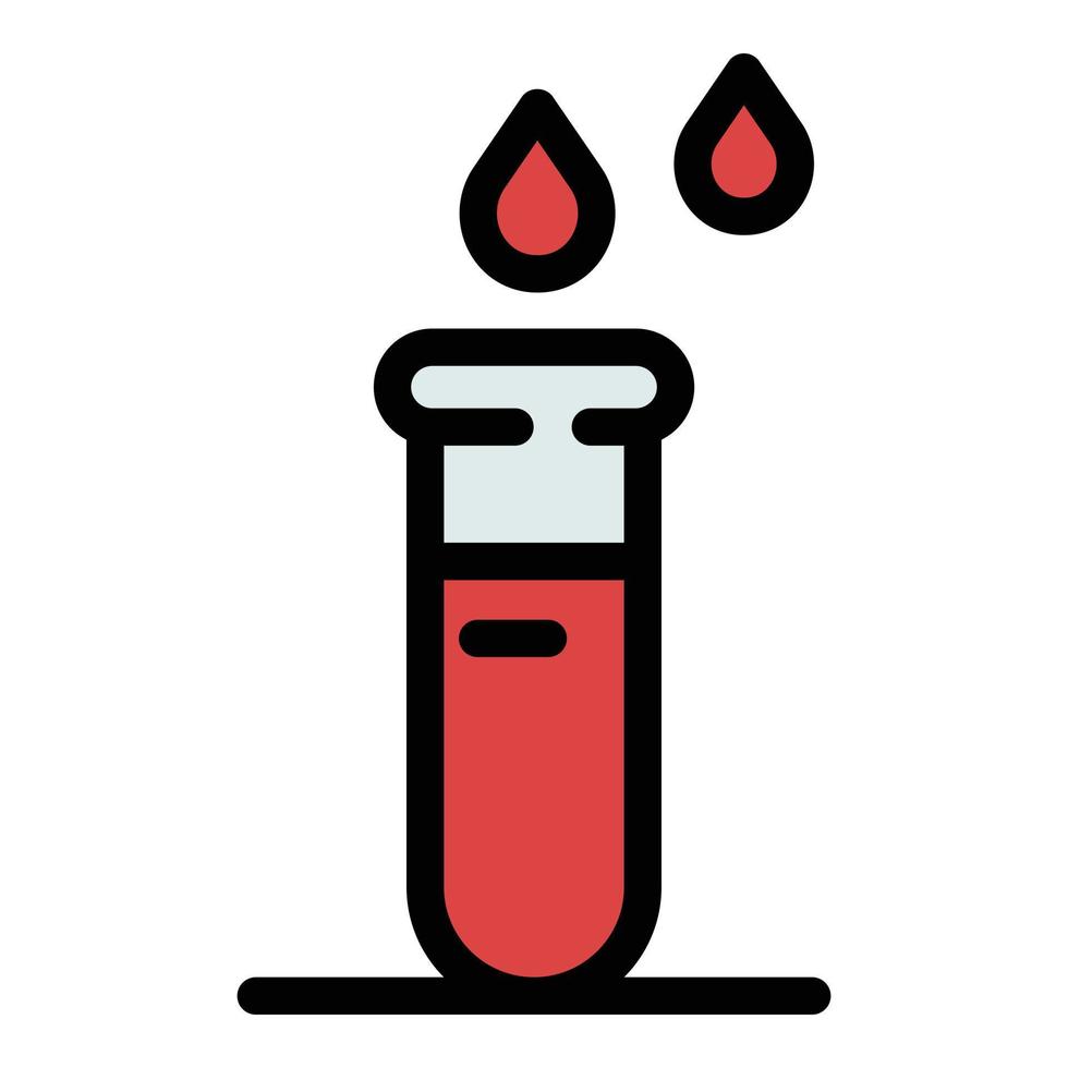 Farbe des Umrissvektors für das Symbol für das Blutteströhrchen vektor