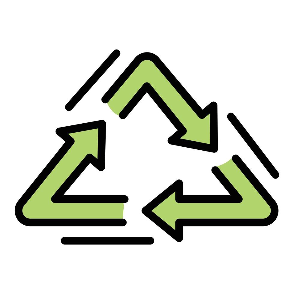 Recycling-Dreieck-Symbol Farbumrissvektor vektor