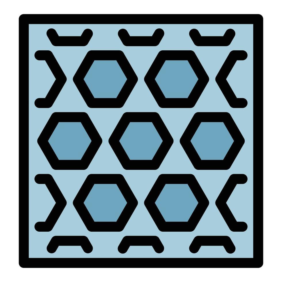 hexagonal stenläggning ikon Färg översikt vektor