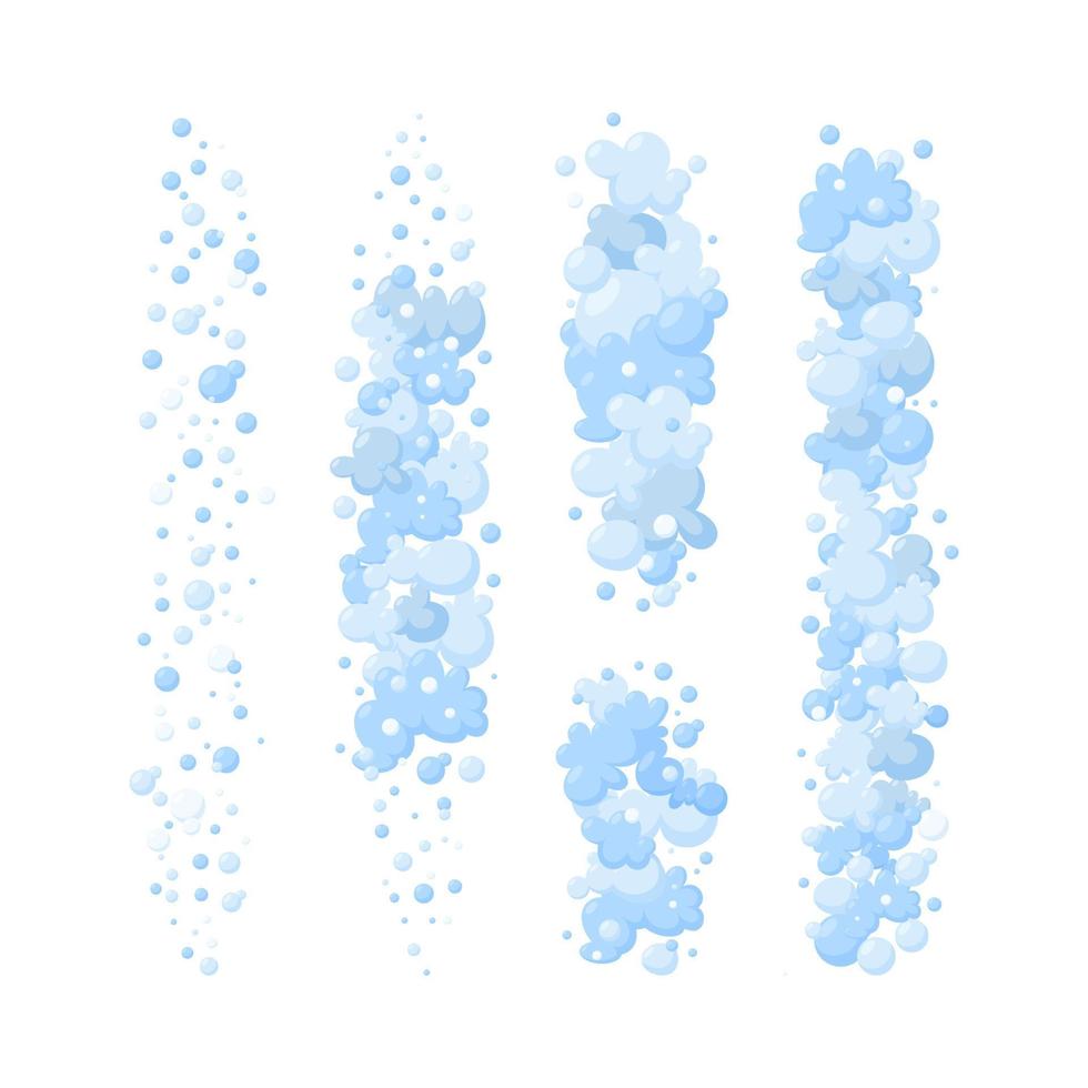 Schaum aus Seife oder Seifenlauge. vertikale Teiler von Schaum und Blasen. Vektor-Illustration vektor