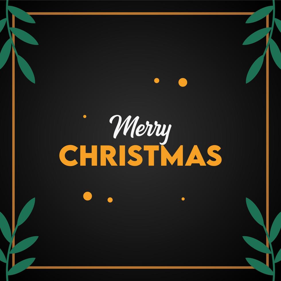 hälsning kort för social media glad jul med blomma dekoration och svart Färg vektor
