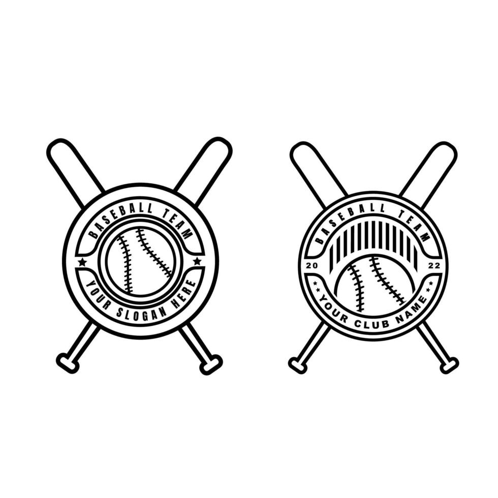 Baseball-Sportverein-Symbol-Logo, Softball-Team-Vektor-Abzeichen. vektor