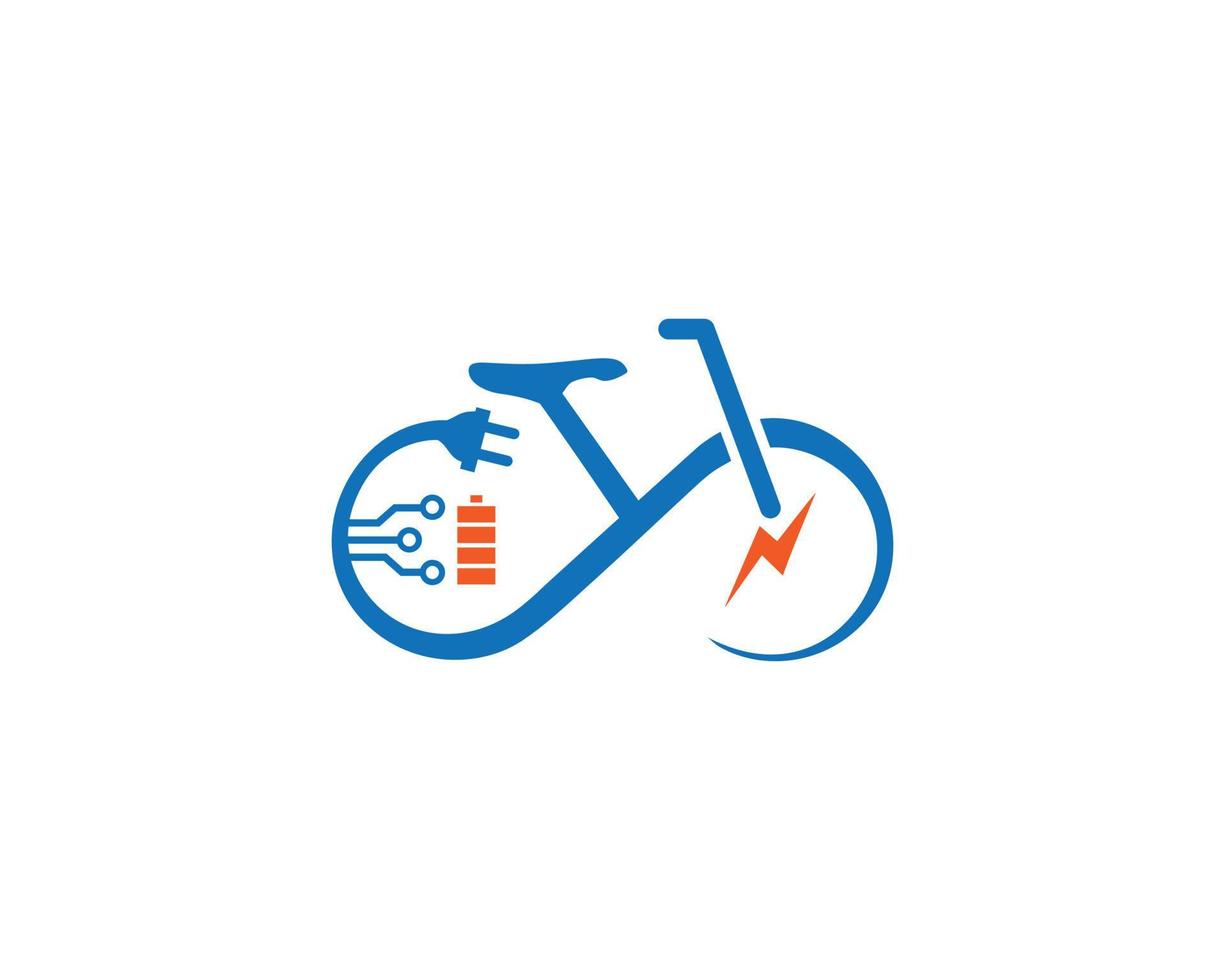 elektrisk cykel laddad batteri energi logotyp design laddare symbol vektor. vektor