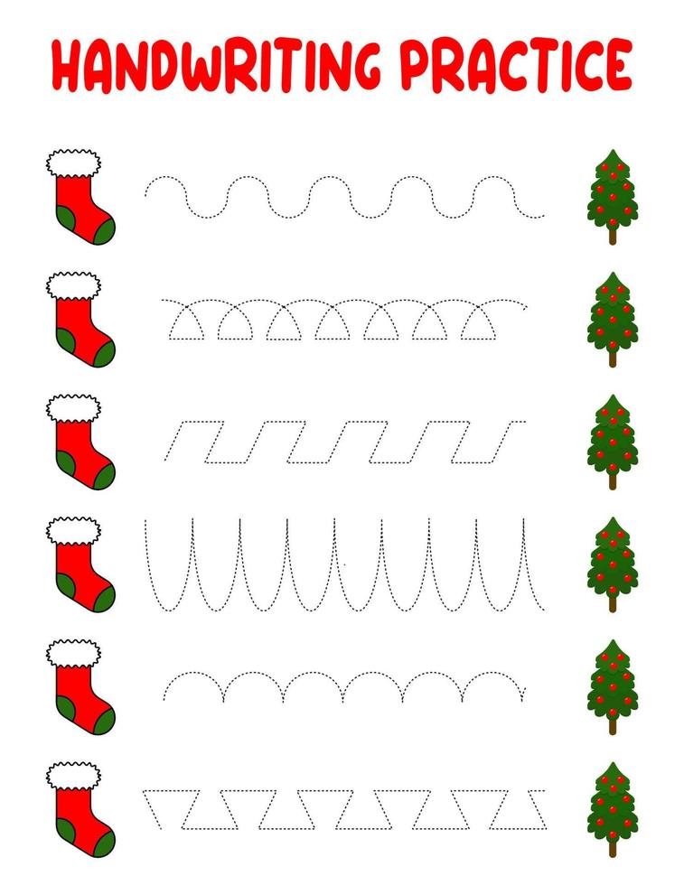 Linien verfolgen. Handschriftübung für Kinder. Feinmotorik üben. Lernspiel für Kinder im Vorschulalter. Vektor-Illustration vektor