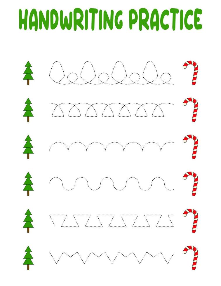 Linien verfolgen. Handschriftübung für Kinder. Feinmotorik üben. Lernspiel für Kinder im Vorschulalter. Vektor-Illustration vektor