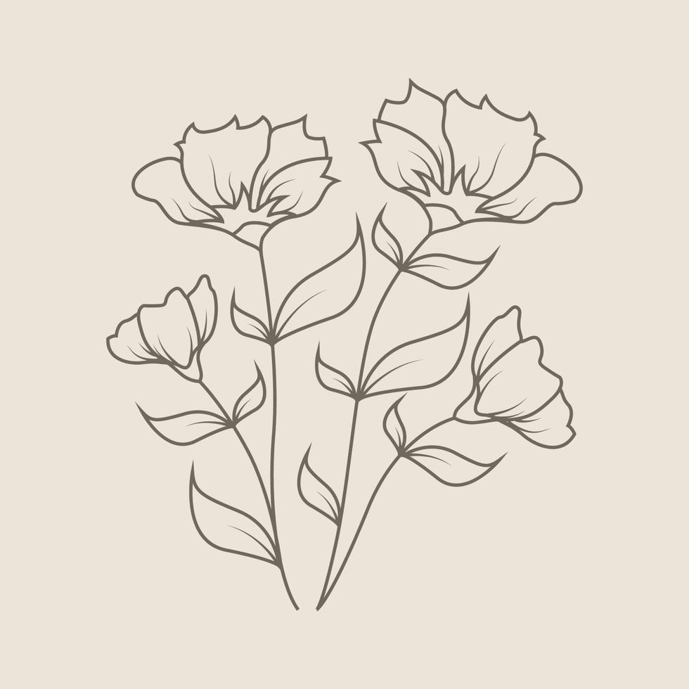 florale handgezeichnete Designelemente vektor