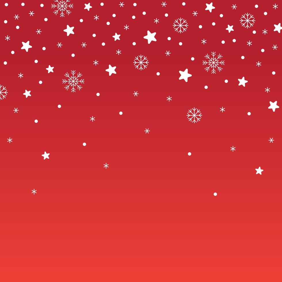 niedliche fröhliche weihnachten stern schnee schneeflocke konfetti element ditsy streuen funkeln leuchten klein gepunktet frühling linie abstrakt farbverlauf rot muster rahmen hintergrund für weihnachtsfeier vektor