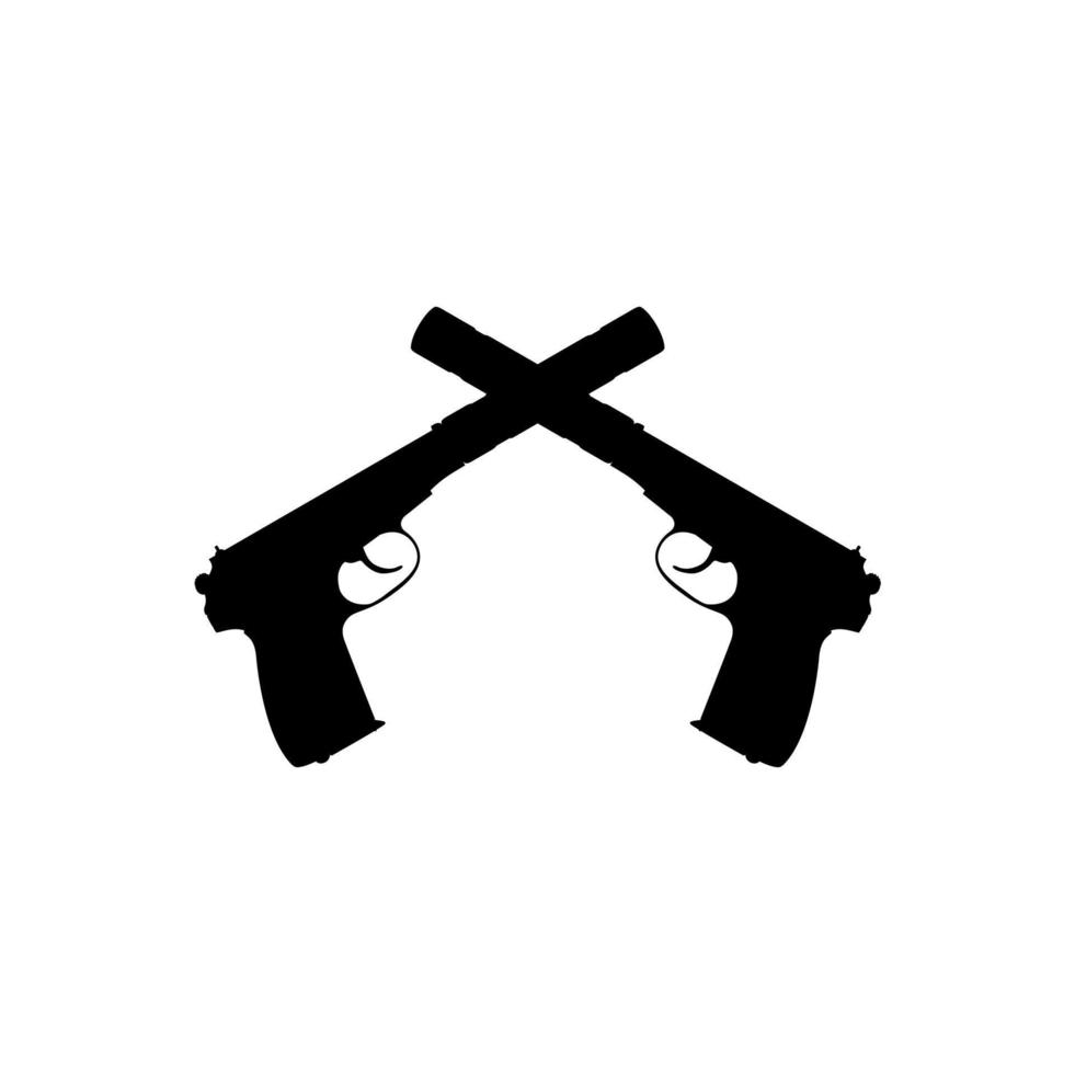 silhuett pistol pistol pistol för konst illustration, logotyp, piktogram, hemsida eller grafisk design element. vektor illustration