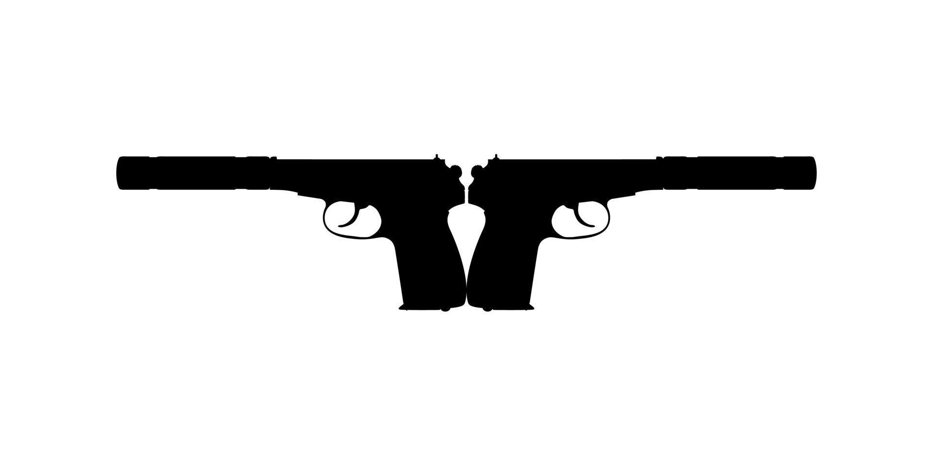 silhuett pistol pistol pistol för konst illustration, logotyp, piktogram, hemsida eller grafisk design element. vektor illustration