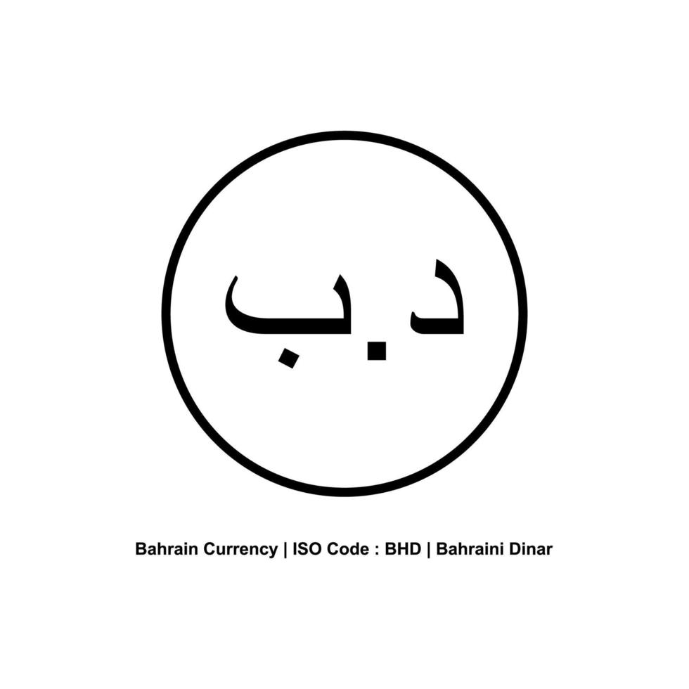 Bahrain-Währungssymbol, Bahrain-Dinar, bhd-Zeichen. Vektor-Illustration vektor