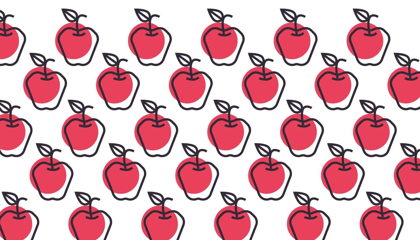 äpple mönster vektor konst illustration mat och frukt mönster
