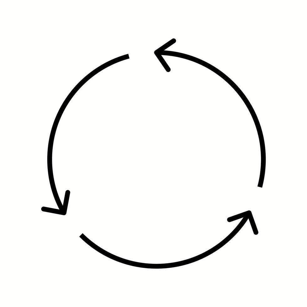 einzigartiges Symbol für die Recycling-Vektorlinie vektor