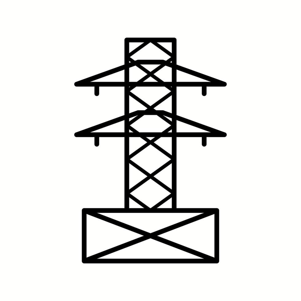 Einzigartiges Symbol für die Vektorlinie des Stromturms vektor