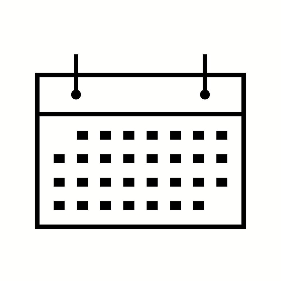Einzigartiges Symbol für die Vektorlinie des Kalenders vektor