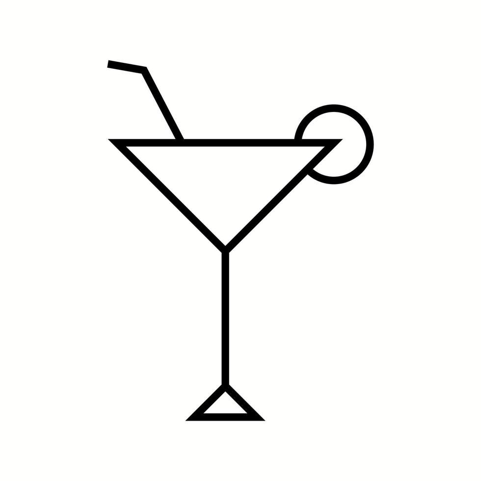 unik cocktail glas vektor linje ikon
