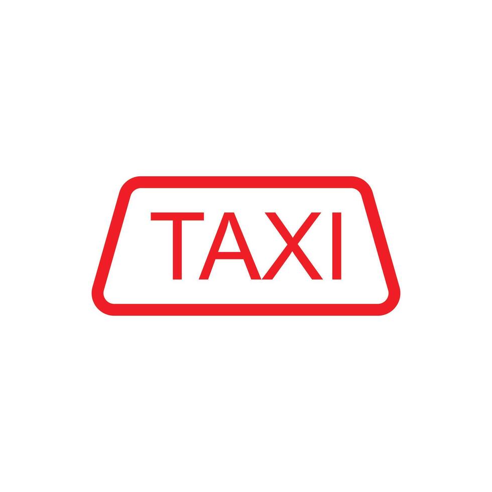 eps10 röd vektor taxi abstrakt konst ikon med text isolerat på vit bakgrund. transport symbol i en enkel platt trendig modern stil för din hemsida design, logotyp, och mobil app