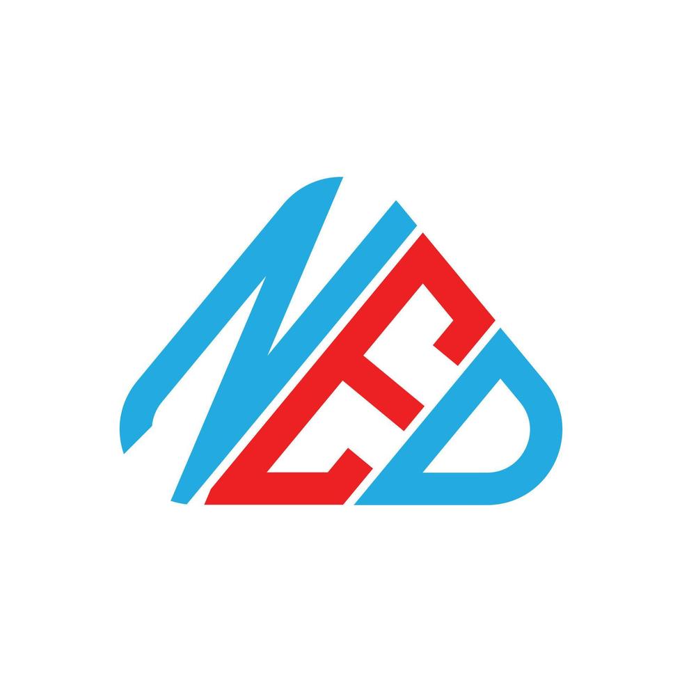 kreatives Design des ned-Buchstabenlogos mit Vektorgrafik, ned-einfaches und modernes Logo. vektor