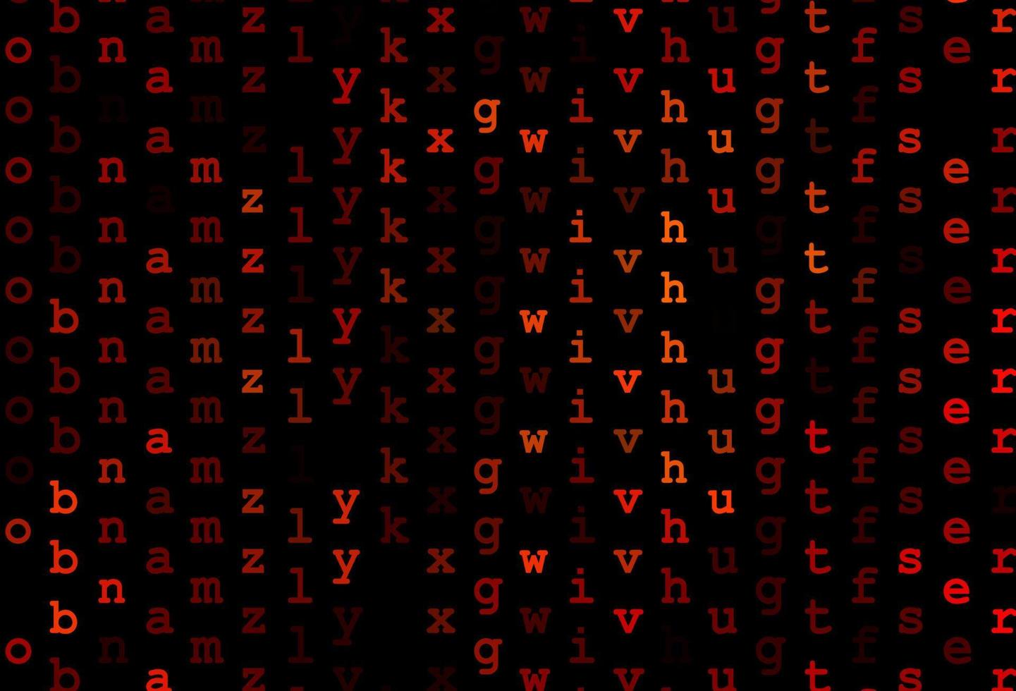 Dunkelorange Vektorvorlage mit isolierten Buchstaben. vektor