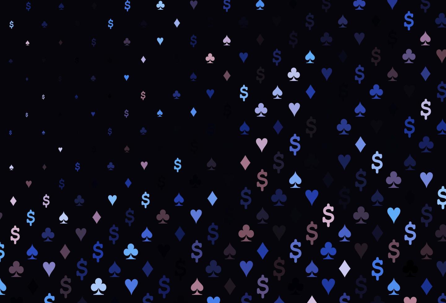 mörkrosa, blå vektor textur med spelkort.