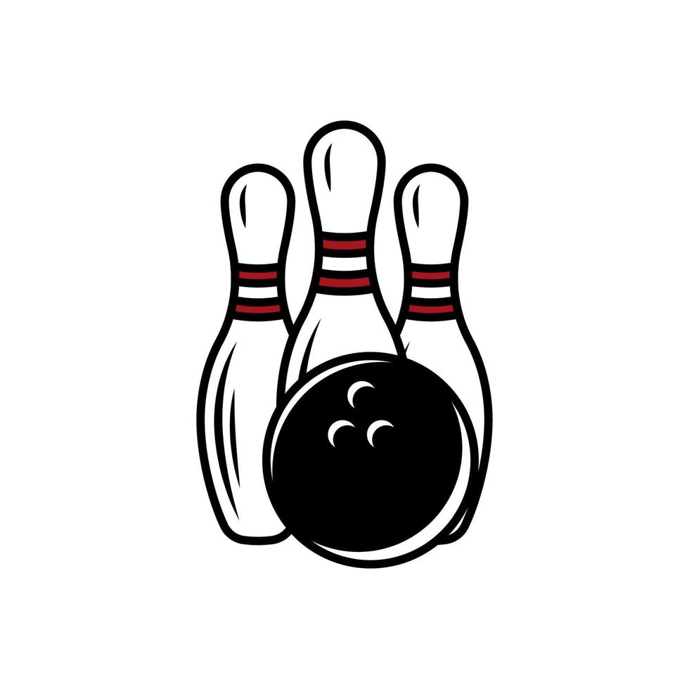 Bowlingspiel. Bowlingkugel und Pin-Symbol. Vektorsymbol. vektor