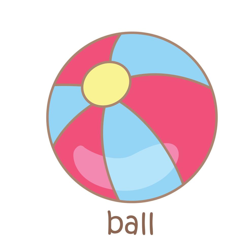 alphabet b für ball illustration vektor clipart