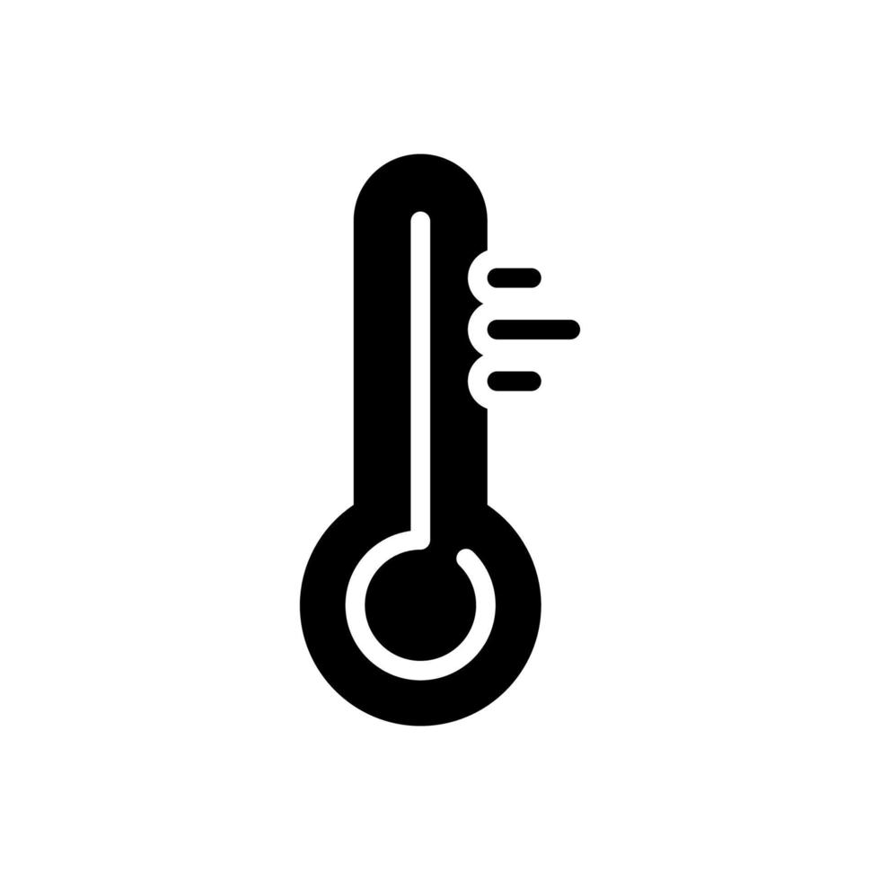 Thermometer-Quecksilber-Silhouette-Symbol. Temperaturmesswerkzeug Glyphen-Piktogramm. kalte, warme, heiße, gefrorene Ikone. Kontrollgradinstrument in Celsius oder Fahrenheit. isolierte Vektorillustration. vektor