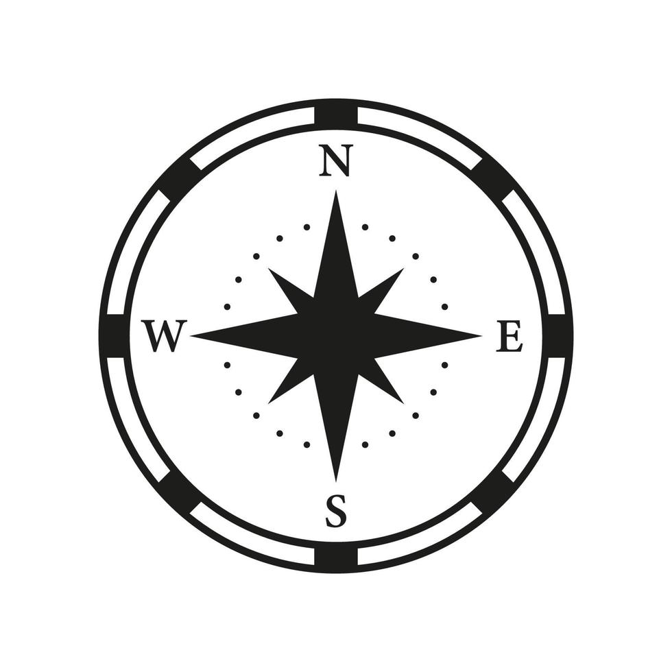 abenteuer richtungspfeil nach norden südwesten osten orientierung navigator modernes zeichen. Kompass-Karten-Silhouette-Symbol. Glyphen-Piktogramm für die Retro-Ausrüstung der Rosenwind-Navigation. isolierte Vektorillustration. vektor