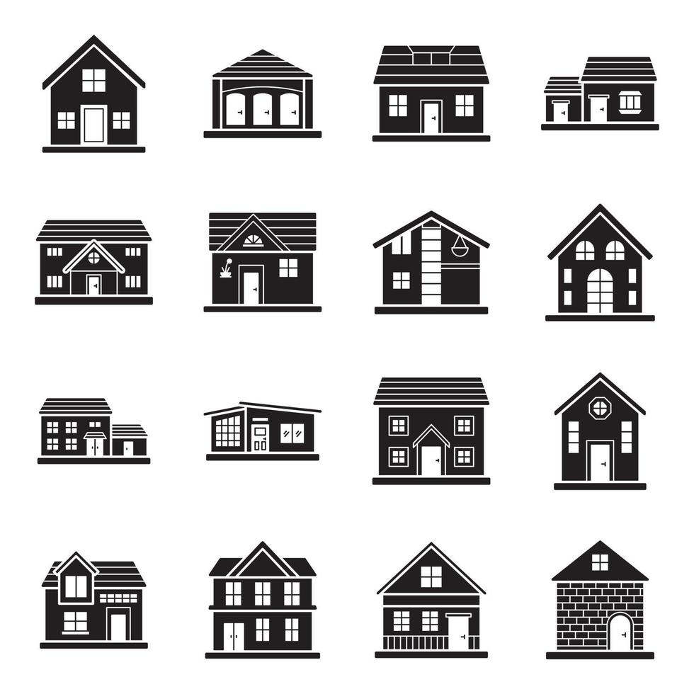 Home-Designs solide Icons Pack vektor