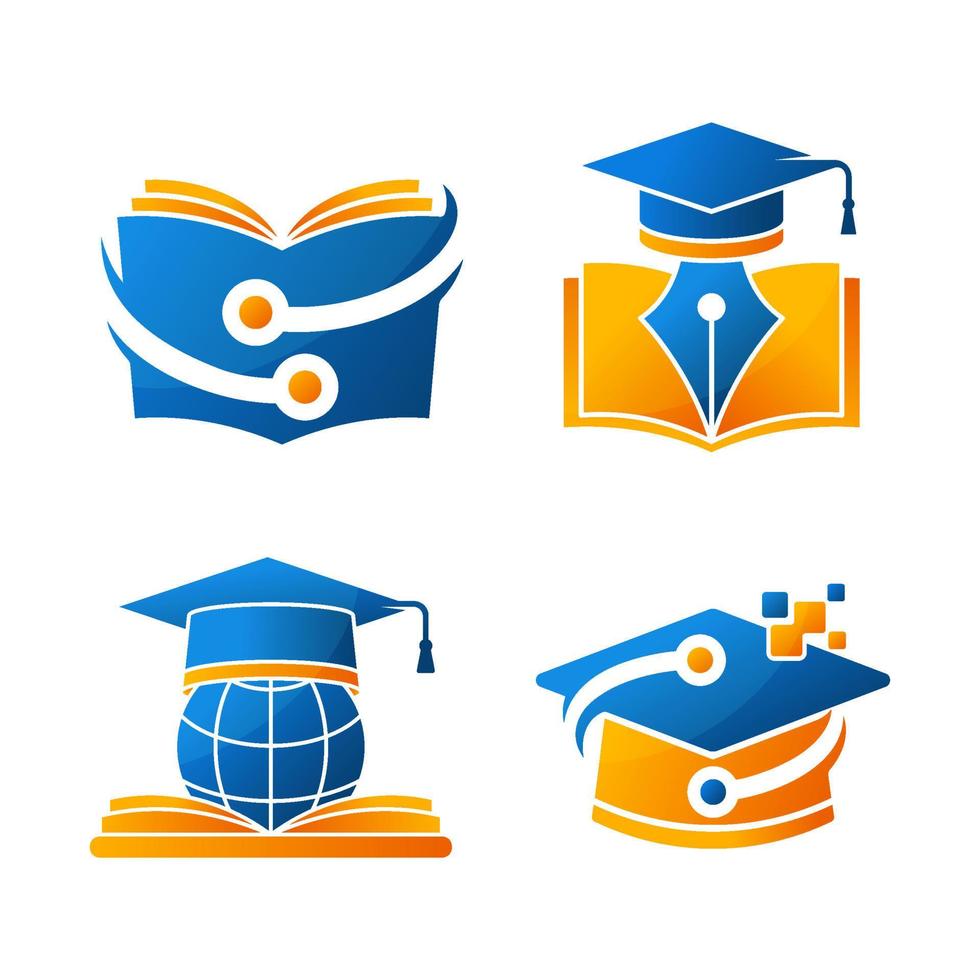 utbildning logotyp mall uppsättning vektor