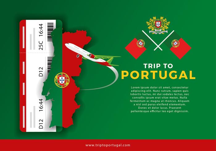 Portugal Map Trip Gratis Vector