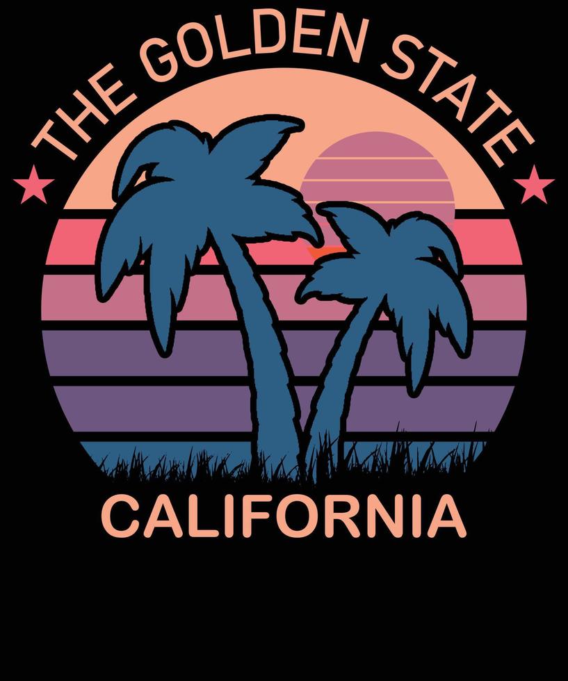 das golden state california sommerparadies t-shirt design vektor