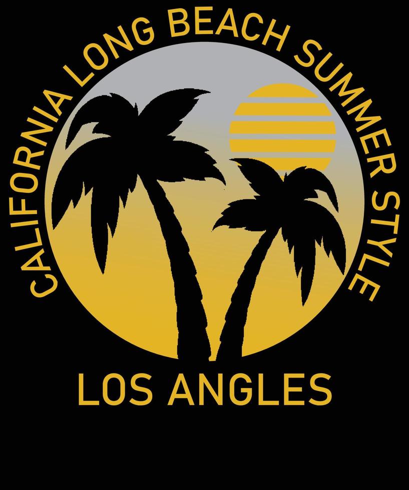 Ich liebe Long Beach California Los Angle Sommer T-Shirt Design vektor