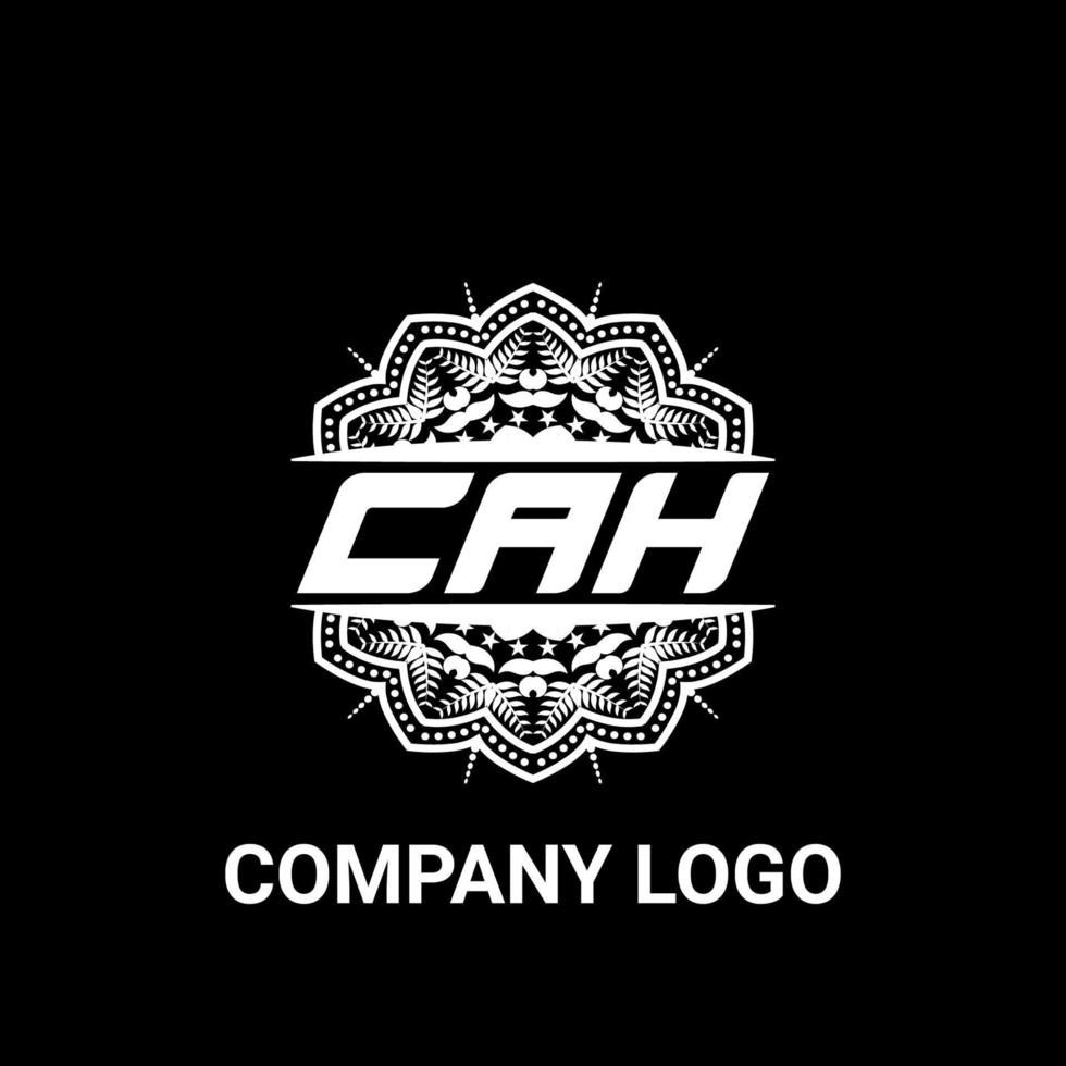 cah schreiben lizenzgebühren mandala form logo. cah Pinselkunst-Logo. cah-Logo für ein Unternehmen, ein Geschäft und eine kommerzielle Nutzung. vektor