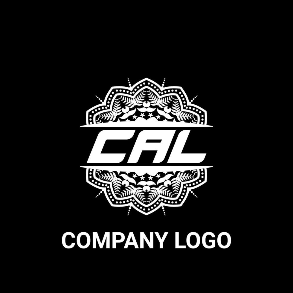 cal Brief Lizenzgebühr Mandala Form Logo. cal-Bürstenkunst-Logo. cal-Logo für ein Unternehmen, ein Geschäft und eine kommerzielle Nutzung. vektor