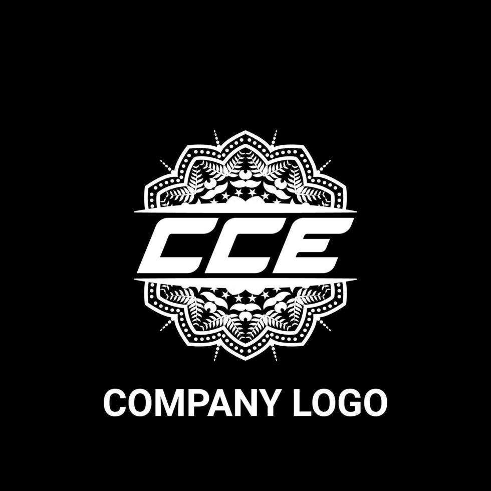 cc Buchstabe Lizenzgebühren Mandala Form Logo. cce-Bürstenkunst-Logo. cce-Logo für ein Unternehmen, ein Geschäft und eine kommerzielle Nutzung. vektor