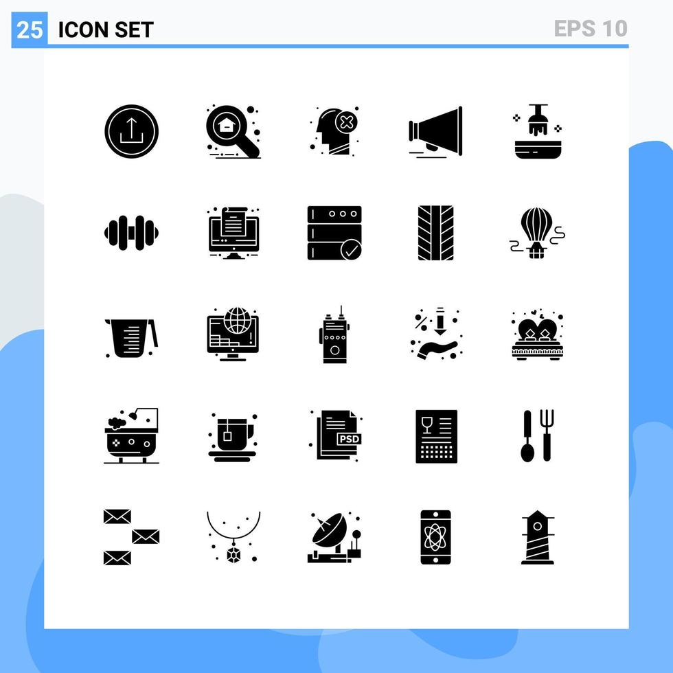 universell ikon symboler grupp av 25 modern fast glyfer av skönhet prisa utforska högtalare mänsklig redigerbar vektor design element