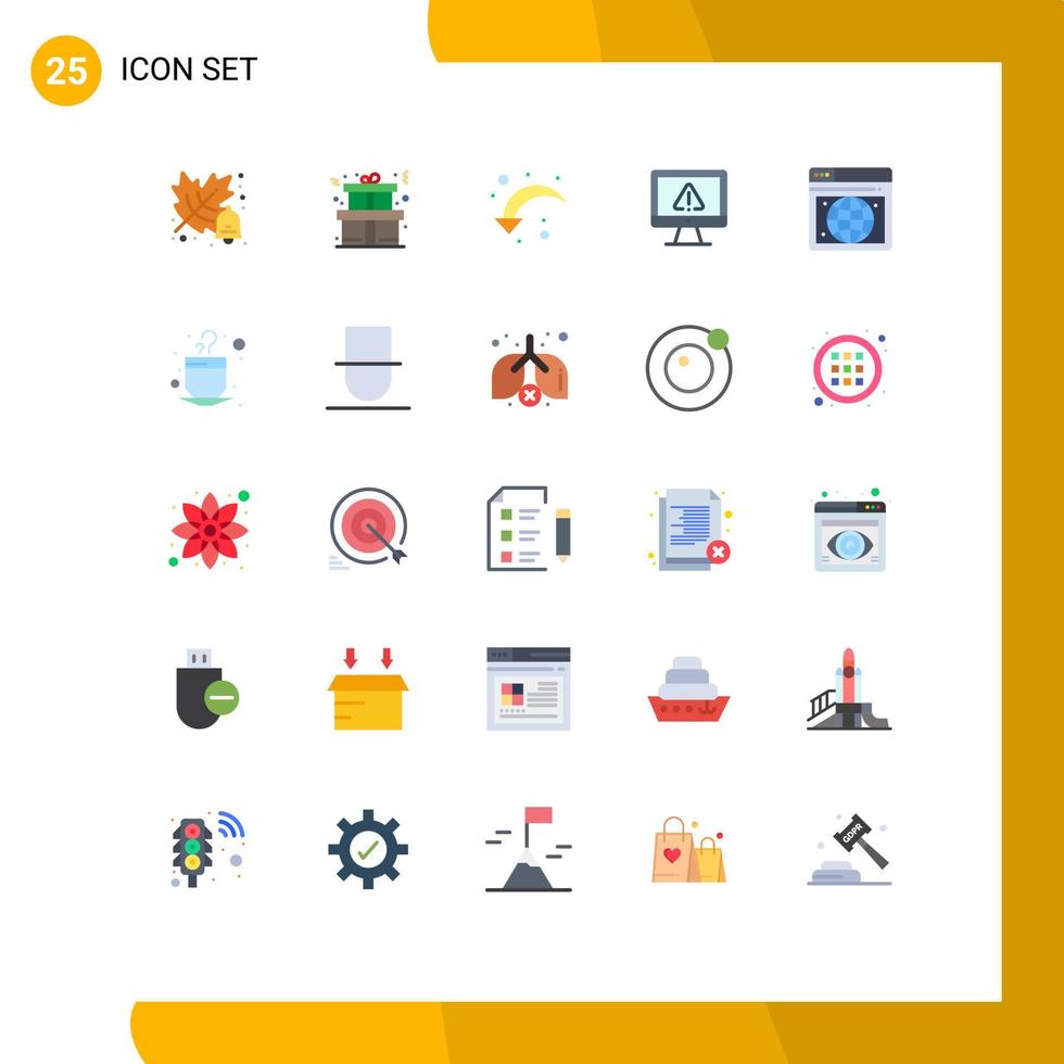 uppsättning av 25 modern ui ikoner symboler tecken för webbsida seo rätt pil säkerhet information redigerbar vektor design element